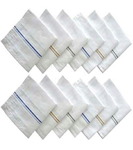 Product Cover Men's Cotton Business Handkerchiefs - Set of 4 (White, 45 x 45 cm)