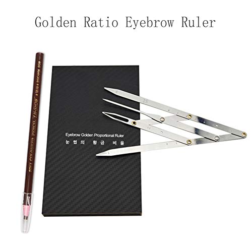 Product Cover BMX Golden Ratio Calipers Microblading Eyebrow Ruler with Flexible Removable Reusable Stainless Steel Ruler Eyebrow Calipers Measure Tools 1PCS Eyebrow Pencil Microblading Free with Random Color