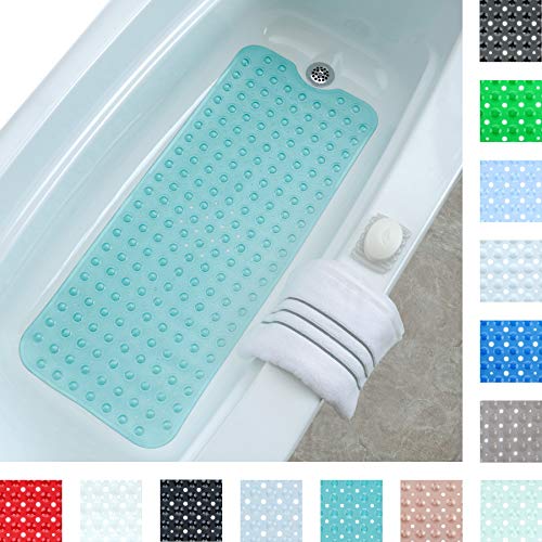 Product Cover SlipX Solutions Aqua Extra Long Bath Mat Adds Non-Slip Traction to Tubs & Showers - 30% Longer Than Standard Mats! (200 Suction Cups, 39