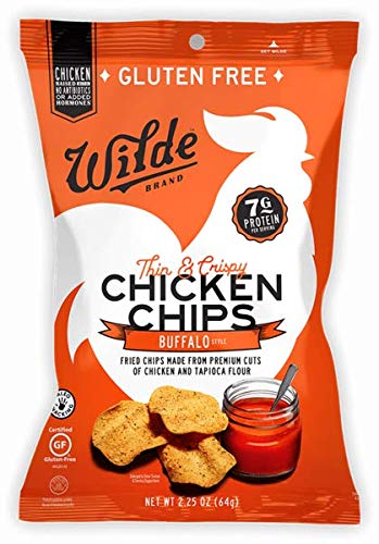 Product Cover Buffalo Chicken Chips by Wilde Brands, Protein Snack, Made with Real Chicken, Keto Friendly & Paleo Certified, Antibiotic & Gluten Free, 2.25oz Bag (4 count)