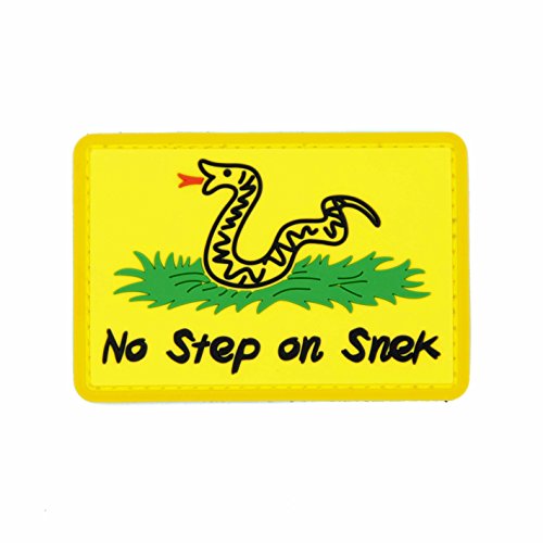 Product Cover NEO Tactical Gear - No Step On Snek Yellow PVC Rubber Tactical Morale Patch - Hook Backed With Loop Fastener Backing Attachment