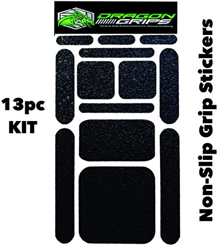 Product Cover Dragon Grips Non Slip Grip Tape Decals, Textured Rubber Grip Stickers Black 13 Piece for iPhone Grip case Laptop Tablet Gaming Controller and RC Vehicle Controls
