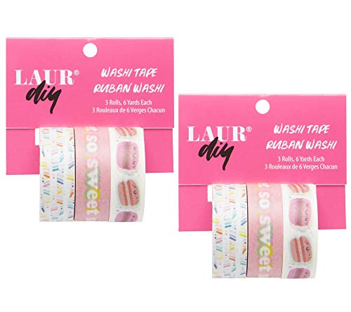 Product Cover LaurDIY Kawaii Collection Washi Tape Set for Decorating School Supplies, 6 Rolls and 36 Total Yards Total