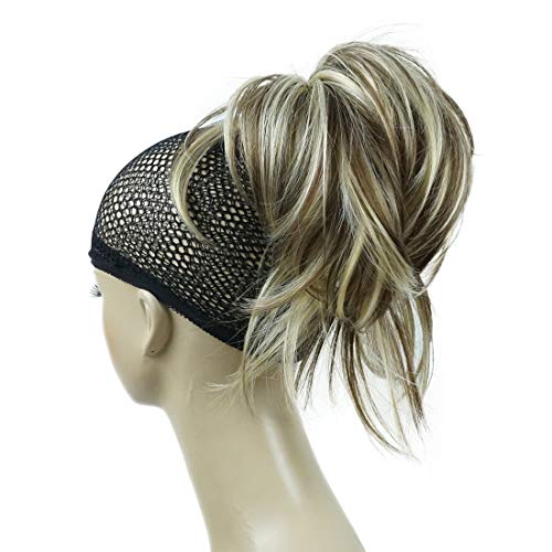 Product Cover Lydell Adjustable Messy Style Ponytail Hair Extension Synthetic Hairpiece with Jaw Claw Amazing Shape For You AB461 Brown Highlighted