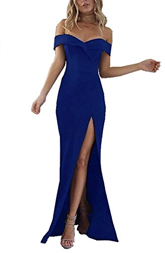 Product Cover PRETTYGARDEN Women's 2019 Off Shoulder Side Split Slim Evening Maxi Party Dress