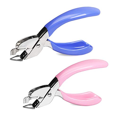 Product Cover Staple Removers Staple Pull Office Staple Removal Tool Hand-held Comfort and Energy Saving, no Damage to Paper(Pink and Blue)