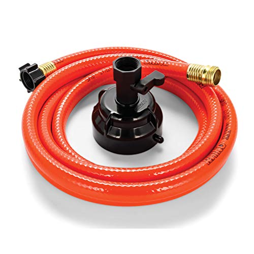 Product Cover Camco 22999 Orange RhinoFLEX Gray Clean System with Hose and Jet Rinser Cap-Ideal for Flushing Black, Grey Water or Tote Tanks 5/8