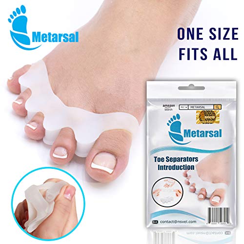 Product Cover Metarsal Gel Toe Separator Rubber, Toe Stretchers, Toe Spacers, Walking and Dancing, Bunion Relief, Toe Strechers for Yoga, Toe Pad Kit for Men and Women, Toe Support (2 Pcs)