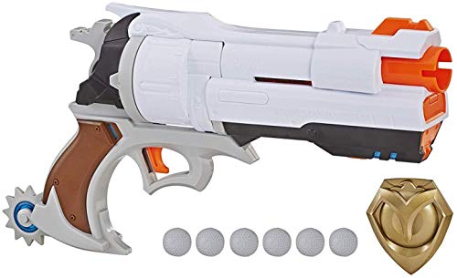 Product Cover NERF Overwatch McCree Rival Blaster with Die Cast Badge & 6 Overwatch Rival Rounds