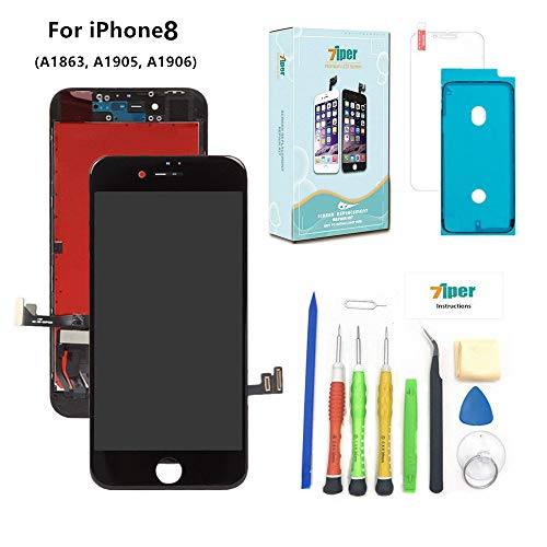 Product Cover Screen Replacement for iPhone 8 (4.7 inch) -3D Touch LCD Screen Digitizer Replacement Display Assembly Repair Kits with Waterproof Adhesive, Tempered Glass, Tools,Instruction (Black)