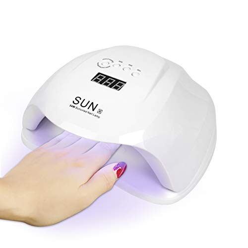 Product Cover UV Nail Lamp,54W UV Led Nail Dryer with 4 Timer Setting & Sensor For Gel Nails and Toe and Nail Curing