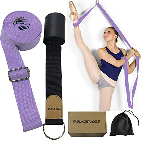 Product Cover Adjustable Leg Stretcher Lengthen Ballet Stretch Band - Easy Install on Door Flexibility Stretching Leg Strap Great Cheer Dance Gymnastics Trainer stretching equipment taekwondo Training (purple-2)