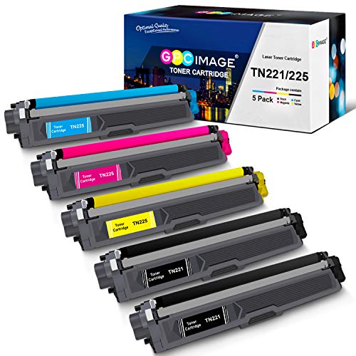 Product Cover GPC Image Compatible Toner Cartridge Replacement for Brother TN221 TN225 to use with MFC-9130CW HL-3170CDW MFC-9340CDW HL-3140CW HL-3180CDW MFC-9330CDW Printer (2 Black, 1 Cyan, 1 Magenta, 1 Yellow)