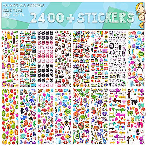 Product Cover Stickers for Kids 2400+, 48 Sheets, Motorcycle Bicycle, Luggage Decal,Graffiti Patches Multiple Style Incentive Stickers for Teachers - No-Duplicate Sticker Pack