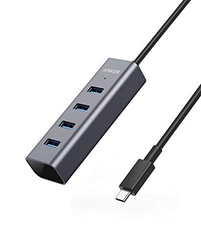 Product Cover Anker USB C Hub, Aluminum USB C Adapter with 4 USB 3.0 Ports, for MacBook Pro 2018/2017, ChromeBook, XPS, Galaxy S9/S8, and More