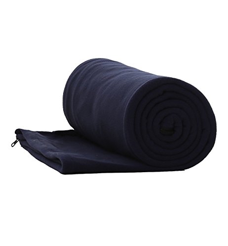 Product Cover E-Onfoot Fleece Sleeping Bag Liner, Camping Sleeping Bag Travel Sheet with Zipper (Navy Blue)