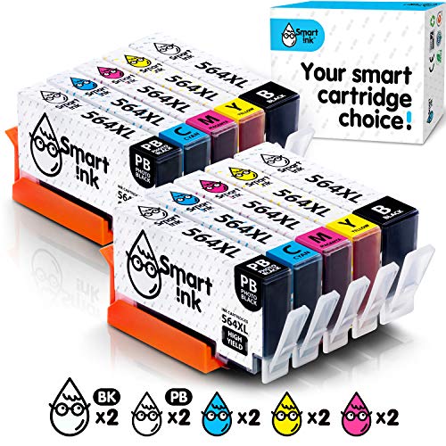 Product Cover Smart Ink Compatible Ink Cartridge Replacement for HP 564XL 564 XL (2BK/PBK/C/M/Y 10 Pack Combo) to use with Photosmart 7510 7520 7525 C5370 C5380 C5550 C5570 C5580 6520 D5460 C6380 5510 B110a C6350