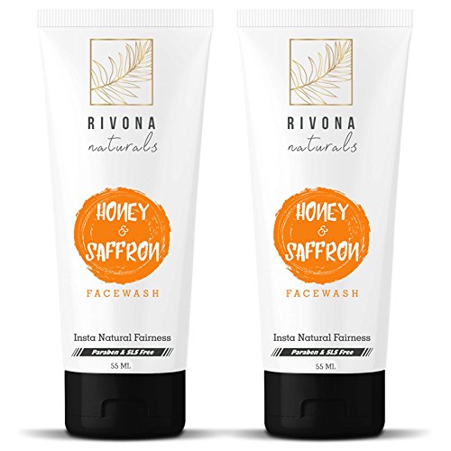Product Cover RIVONA NATURALS Best Honey and Saffron Fairness Paraben-free Face Wash for Men and Women 110 ml (Combo Pack of 2)