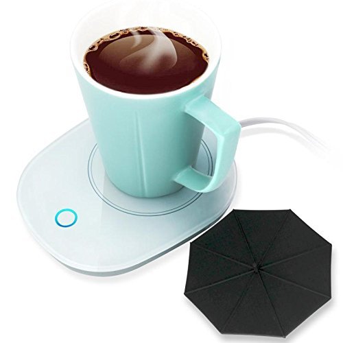 Product Cover Mug Warmer Coffee Warmer with Automatic Shut Off to Keep Temperature Up to 131℉/ 55℃ with a Silicone Mug Cover Safely Use for Office/Home to Warm Coffee Tea Milk Candle Heating Wax