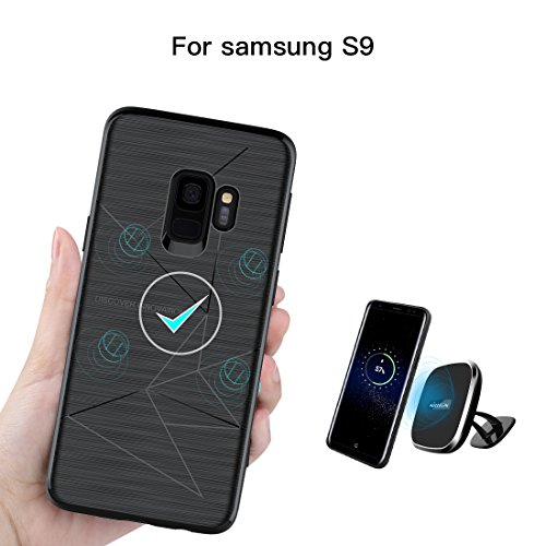 Product Cover Samsung S9 Case, Nillkin [Magic Case] Ultra Thin Magnetic Protective Case Built in Strong Magnetism for Wireless Car Charger Shock Absorbing Soft TPU Back Cover for Samsung Galaxy S9-Black