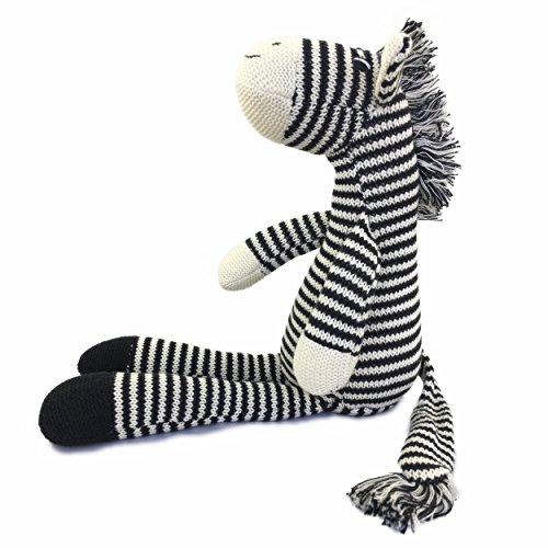 Product Cover Ice King Bear Hand Knitted Zebra Stuffed Animal Plush Toy 16 Inches Length