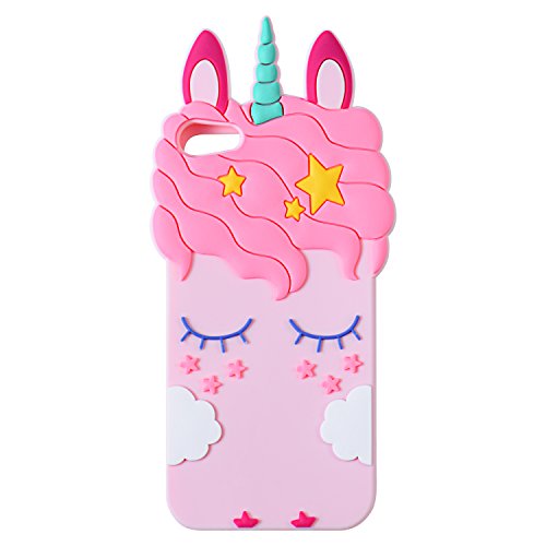 Product Cover Joyleop Pink Unicorn Case for iPod Touch 6 5 Generation,Cute 3D Cartoon Animal Cover,Kids Girls Soft Silicone Gel Rubber Kawaii Fun Cool Unique Character Skin Protector Cases Touch 5th 6th Gen
