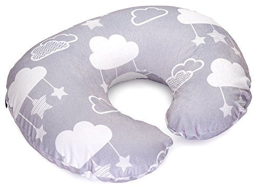 Product Cover Minky Nursing Pillow Cover - Perfect Slipcover for Breastfeeding Moms | Soft Fabric Fits Snug On Infant Nursing Pillows to Aid Mothers While Breast Feeding | Stars and Clouds