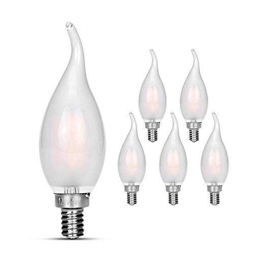 Product Cover Candelabra LED Bulbs 40w Equivalent Improve Flame tip Frosted Glass E12 Base Warm White Decoration E12 LED Bulb Dimmable 6 pack