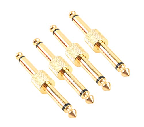 Product Cover Devinal Professional Guitar Pedal Coulper, 1/4 inch TS Guitar Effects Pedal to Pedal Connector straight Type, Gold Planted (4 Pack)