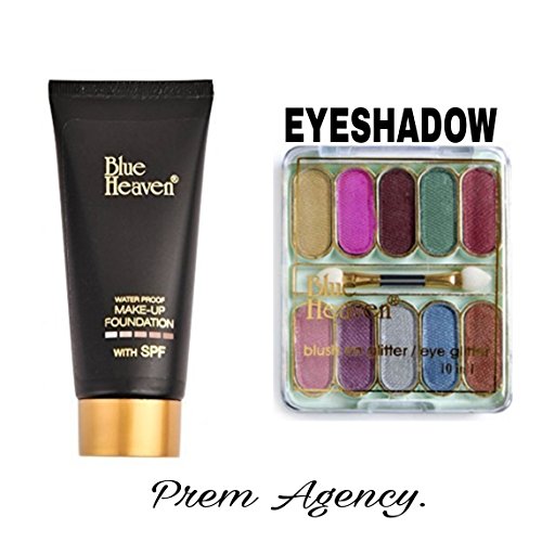 Product Cover Blue Heaven Plastic Combo of Make-Up Foundation& 10 in 1 Eye Shadow(Combo-10)