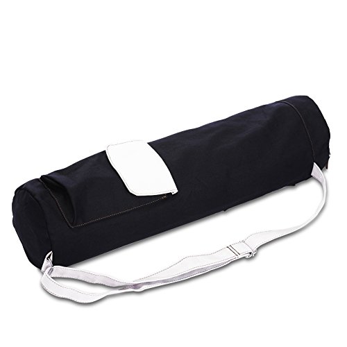 Product Cover IUGA Yoga Mat Bag Easy Access Zipper with 2 Functional Storage Pockets, Fine Canvas with Eco Printing, Adjustable Shoulder Strap