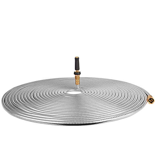 Product Cover Touch-Rich 25' 201 Stainless Steel Garden Hose, Lightweight Metal Hose, Guaranteed Flexible and Kink Free (25FT) (25FT SS Lite)