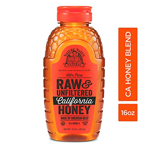 Product Cover Nature Nate'S 100% Pure Raw & Unfiltered California Honey; 16-oz. Squeeze Bottle; Certified Gluten Free & OU Kosher Certified; Made By California Bees, Enjoy Honey'S Balanced Flavors & Goodness