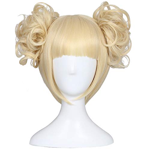 Product Cover ColorGround Blonde Cosplay Wig and 2 Detachable Buns with Clips