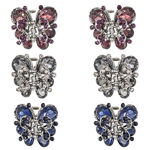 Product Cover Carede 1.2 inch Rhinestone Butterfly Bow Jaw Hair Clips,Crystal Hair Claw Barrettes for Girls Women