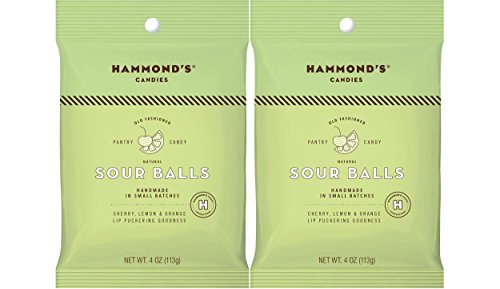 Product Cover Hammond's Candies Old Fashioned Hard Candy All Natural Sour Drops 4 Ounce bag (Sour, 2-Pack)