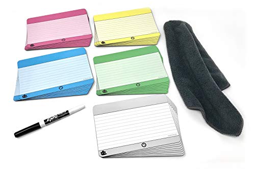 Product Cover Dry Erase Magnet Kit by AgilePacks for Kanban Board, Agile, Scrum, | 4x6 Reusable Planning Cards Plus Magnetic Microfiber Eraser Cloth and Marker - Colors Pro Kit