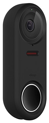 Product Cover elago Silicone Case Designed for Google Nest Hello Doorbell Cover (Black) - Full Cover Protection, Night Vision Compatible, Durable Material, UV Light Resistant, Easy Installation [Patent Pending]