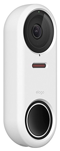 Product Cover elago Silicone Case Designed for Google Nest Hello Doorbell Cover (White) - Full Cover Protection, Night Vision Compatible, Durable Material, UV Light Resistant, Easy Installation [Patent Pending]