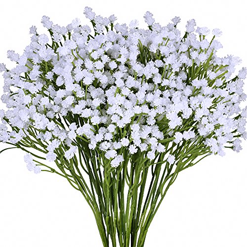 Product Cover Supla Pack 2 Baby's Breath Artificial 14 Forks,Total of 882 White Blooms Babys Breath Bulk Flower Bush Gypsophila Artificial in White -15.7