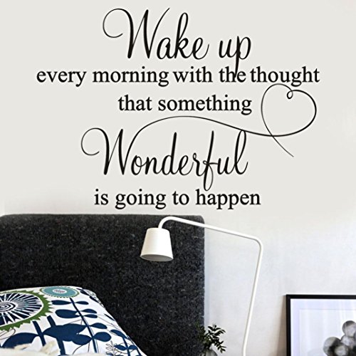 Product Cover Vacally Wall Decor Stickers Letter Wake up Every Morning Removable Art Vinyl Mural Home Room Decor Wall Stickers