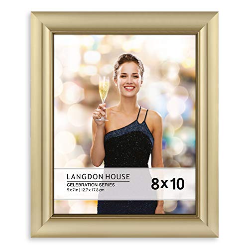 Product Cover Langdon House 8x10 Picture Frame (1 Pack, Gold), Gold Photo Frame 8 x 10, Wall Mount or Table Top, Set of 1 Celebration Collection