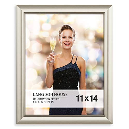 Product Cover Langdon House 11x14 Picture Frame (1 Pack, Champagne), Photo Frame 11 x 14, Wall Mount or Table Top, Set of 1 Celebration Collection