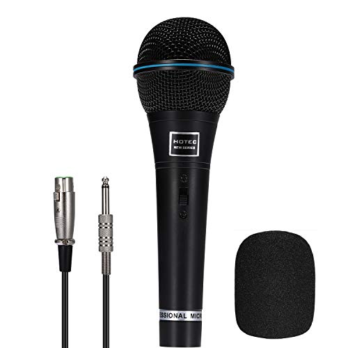 Product Cover Hotec Professional Vocal Dynamic Handheld Microphone with 19ft Detachable XLR Cable and ON/OFF Switch (Metal Black) (H-W06B)