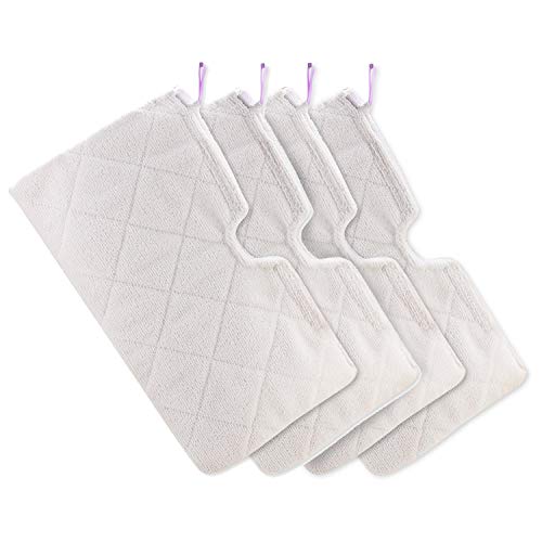 Product Cover Tidy Monster 4 Pack Steam Mop Pads Replacement Microfiber Machine Washable Cleaning Pads for Shark Steam Pocket Mops S3500 Series S3501 S3601 S3550 S3901 S3801 SE450 S3801CO S3601D-White