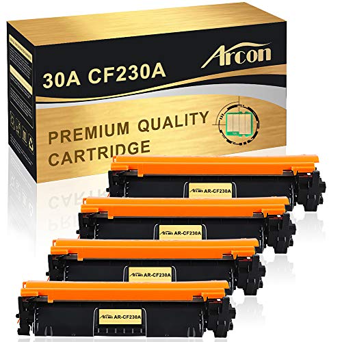Product Cover Arcon Compatible Toner Cartridge Replacement for HP 30A 30X CF230A M203dw M227fdw HP LaserJet Pro MFP M203dw M227fdw M227fdn 203dw 27fdw 227fdn HP LaserJet Pro M203d M203dn M227sdn M227 M203 Ink-4Pack