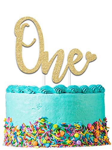 Product Cover 1st Birthday Cake Topper Decoration ONE - 6.25