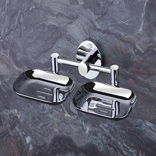 Product Cover U-S-F BATH ACCESSORIES ARYAN USF Puma 304 Stainless Steel Anti Rust Corrosion-Free Double Dish-Bathroom Soap Holder, Medium (Silver Finish)