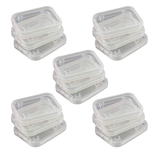 Product Cover NUOMI 15Pcs SD/SDHC Memory Card Case Holder, Standard SD Plastic Storage Boxes, Clear Compact
