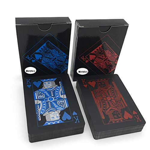 Product Cover Merytes 2 Deck of Waterproof Poker Cards and Playing Cards with Flexible Plastic PVC and Classic Trick Cards